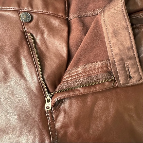 Abercrombie & Fitch Crossover Waist Vegan Leather Dad Pants- Size 32 = Size 14 - Picture 8 of 14